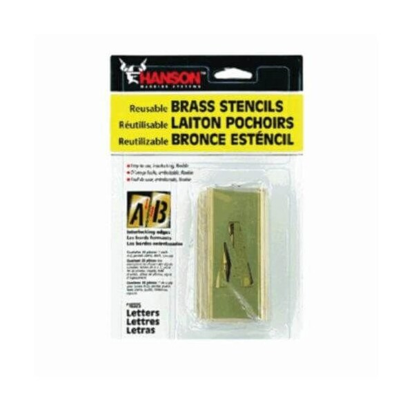 C.H. Hanson Number Stencil Set, 15Piece Interlocking Reusable, 1 In Character Height, 28 Ga Brass, 10303 10303 - main